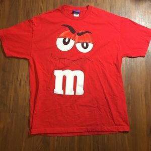90s Red M&M’s Candy All Over Print Graphic T Shirt